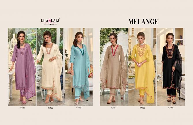 Melange By Lily And Lali Silk Embroidery Kurti With Bottom Dupatta Wholesale Clothing Suppliers In India